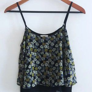 Floral Daisy Crop Tank Top